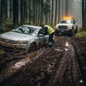 Vize ve Saray Orman Yollarında Çamura Saplanan Araçlar İçin Profesyonel 4x4 Kurtarma